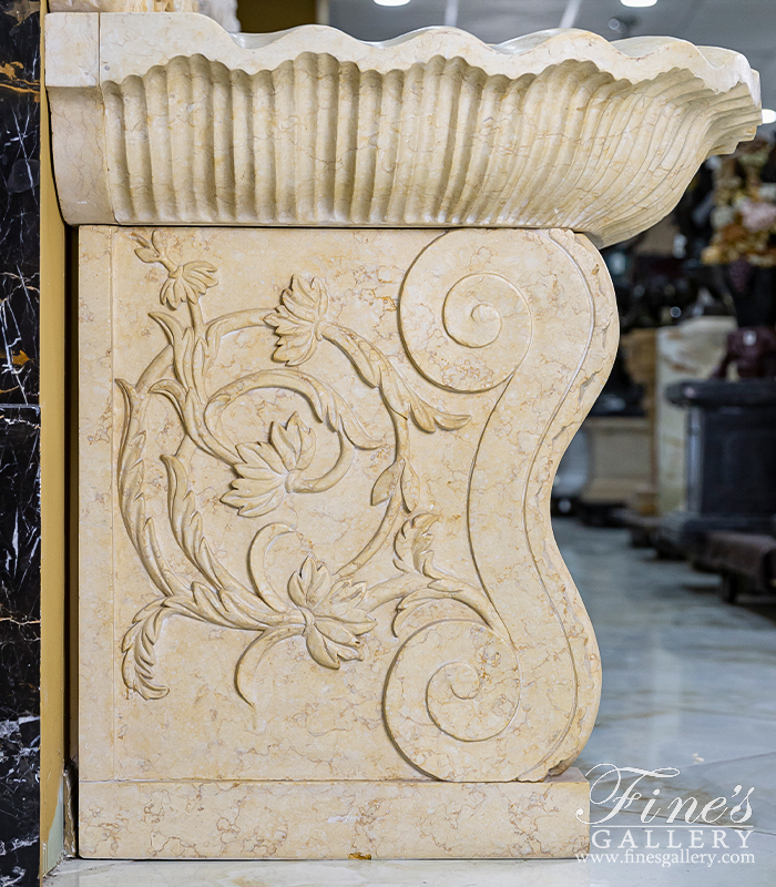 Search Result For Marble Kitchen and Baths  - A Vanity Sink In Egyptian Cream Marble - KB-100